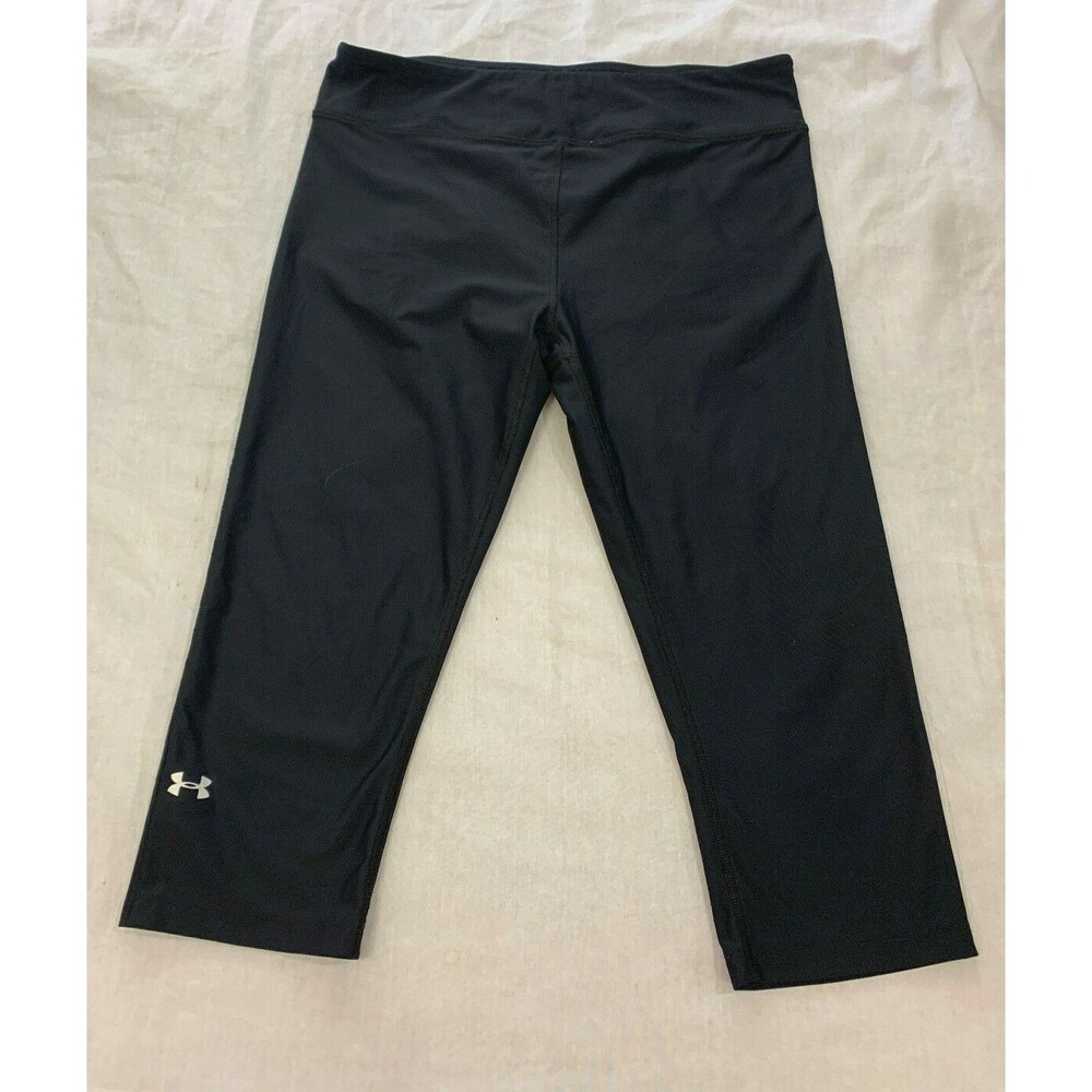 UNDER ARMOUR WOMENS ATHLETIC PULL ONYOGA CAPRIS PANTS SIZE L